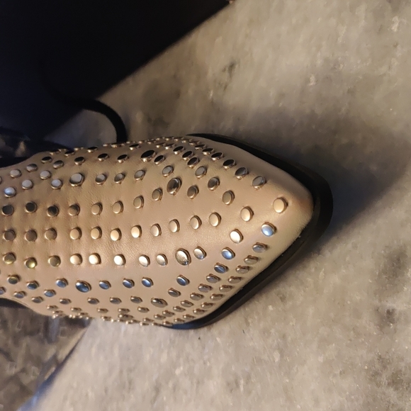 Size 9. Taupe Stud Boots - Picture 5 of 8